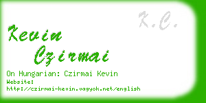 kevin czirmai business card